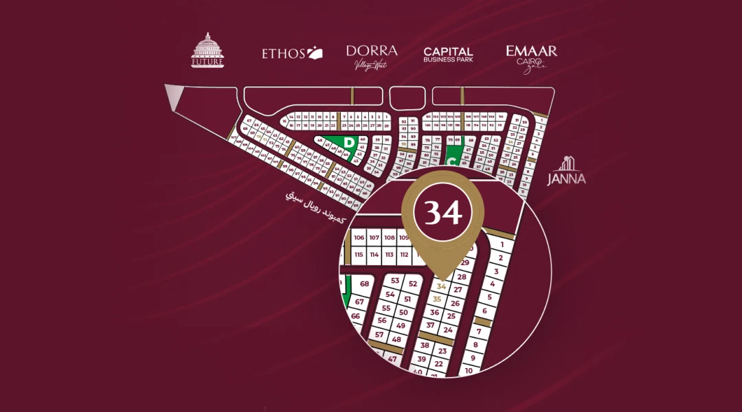 موقع عقار C34 الشيخ زايد المنطقة الثامنة